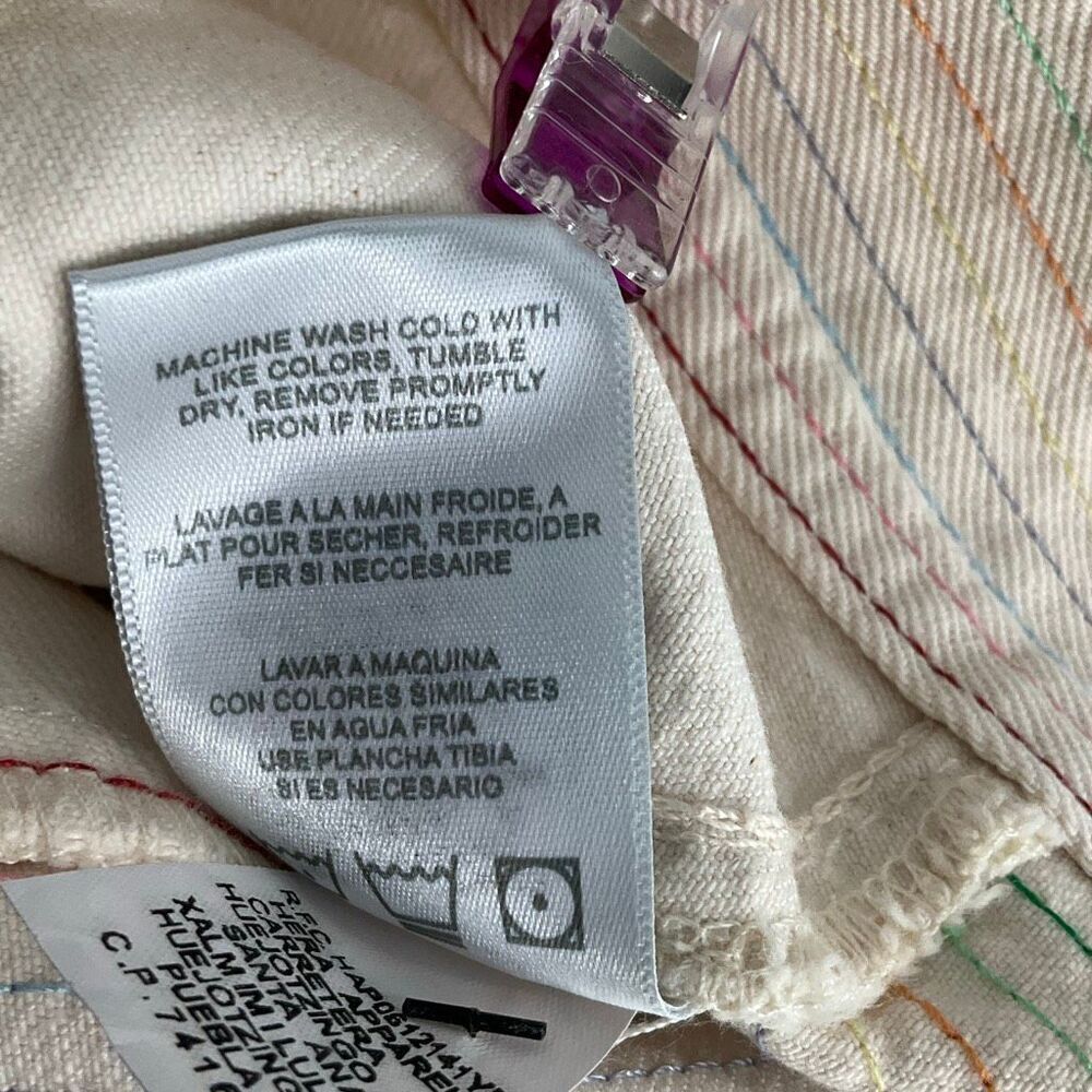 RE/Done Ecru Blanca Miro Stove Pipe Button Fly Cotton Straight Leg Jeans Size 24 - Picture 8 of 9